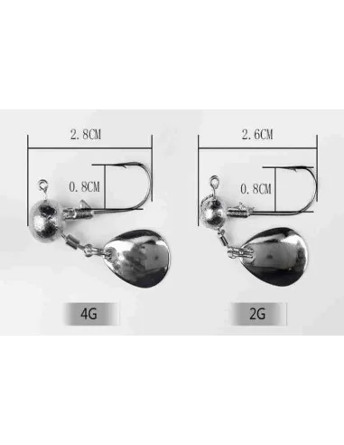 Yamashiro Head Jig Con Rotante Teste Piombate 3 pz Esche Artificiali Yamashiro