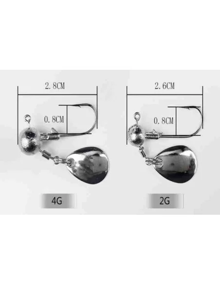 Yamashiro Head Jig Con Rotante Teste Piombate 3 pz Esche Artificiali Yamashiro