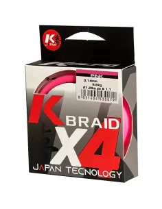 Kolpo K Braid X4 Braided Premium Quality 300 mt Pink Fluo 2