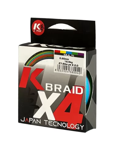 Kolpo K Braid X4 Trecciato Premium Quality 300 mt Multicolor Special Surf