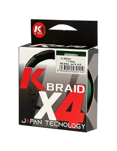 Kolpo K Braid X4 Trecciato Premium Quality 300 mt Verde Fili da pesca Kolpo