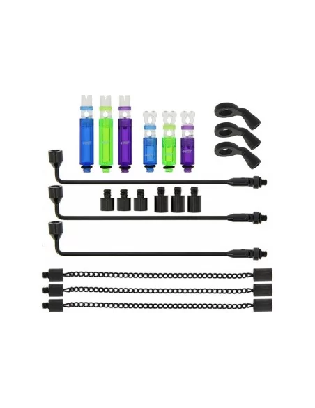 Ngt set Completo 21 pz Indicatori Carpfishing con Valigetta