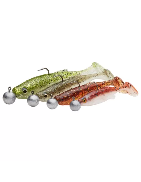 Savage Gear Fat Minnow T-Tail RTF Kit 4 Pesce Esca Spinning Armato 9cm 7gr