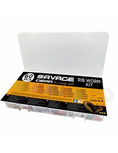 Savage Gear Rib Worm Kit 60pcs Assorted with Box  2