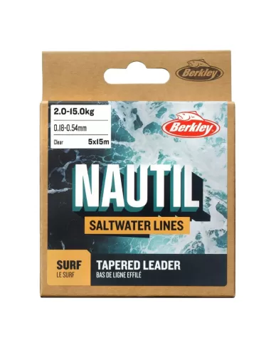 Berkley Nautil Surf Shock Leader 5 pezzi da 15 mt Conici Speciale Surfcasting
