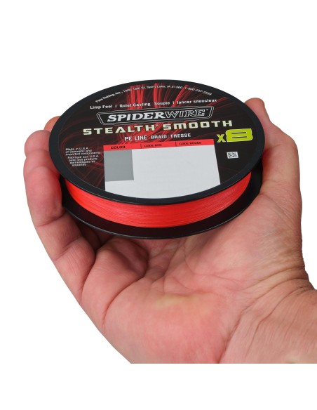Spiderwire Stealth Smooth8 X8 PE Braid Trecciato 8 Capi 300mt Red Fili da pesca Spiderwire