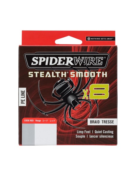 Spiderwire Stealth Smooth8 X8 PE Braid Trecciato 8 Capi 300mt Red Fili da pesca Spiderwire