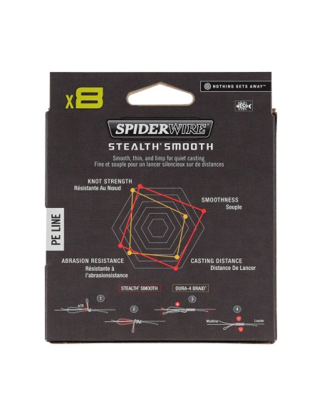 Spiderwire Stealth Smooth8 X8 PE Braid Trecciato 8 Capi 300mt Red Fili da pesca Spiderwire