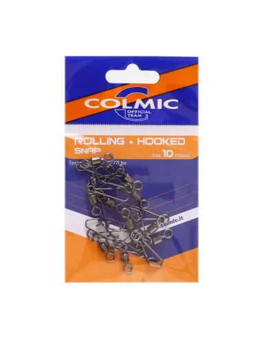 Colmic Rolling + Hooked Snap Girelle da Pesca con Moschettone Anti Apertura