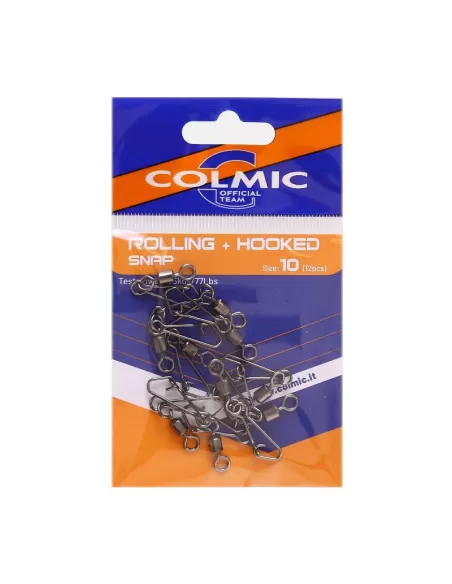 Colmic Rolling + Hooked Snap Girelle da Pesca con Moschettone Anti Apertura