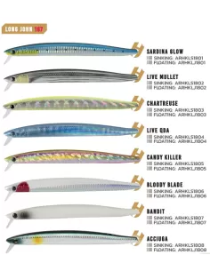 Herakles Long John Artificial 187 mm Spinning Long Jerk Floating and Sinking 2