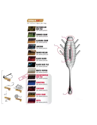 Herakles Leftail R Offerta Artificiali Siliconici Per la Pesca Spinning 8.7 cm 8pz Esche Artificiali Herakles
