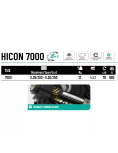 Colmic Hicon 7000 Fishing Reel 8+1 Bearings 2