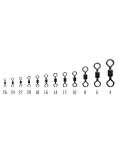 Yuki High Rotation Black Rolling Swivels 12 pcs 2