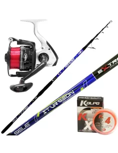 Kit Fishing Sturgeon Torpedo Reel Kolpo Braided 300 mt 