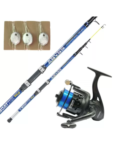 Kit Combo Pesca Bolentino Canna Mulinello Filo e 3 Lenze Kit da pesca Sele