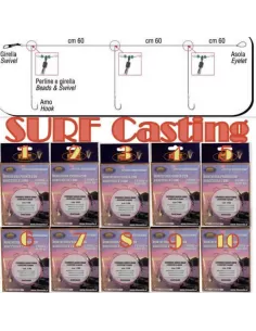 10 surfcasting frames at 3 hooks 0.35-0.25 love 8 