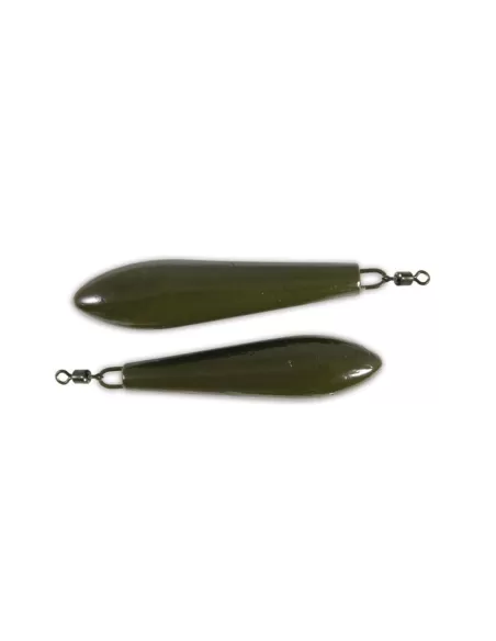 Lead carp fishing ogiva with swivel 2 pz
