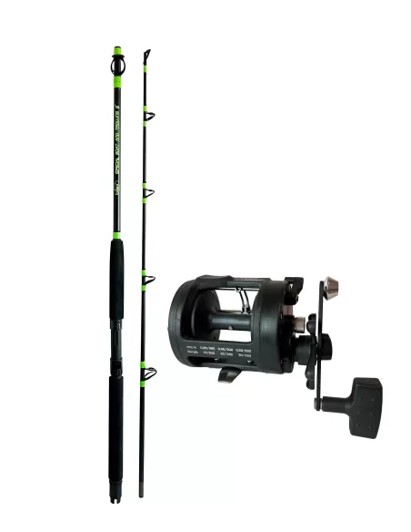 Combo Fishing Trolling 2 Sections with Rotating Reel