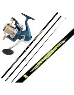Combo Surfcasting Rock Fishing with Rod Three Sections 200 gr Reel 8 bb 