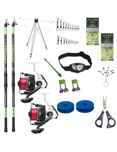 Combo completo per la Pesca a Fondo Surfcasting Kit da pesca Kolpo