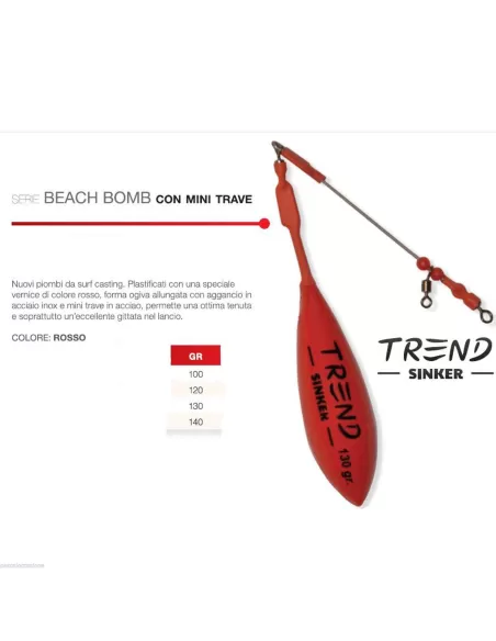 Lead from surfcasting beach bomb red beam Trend Surf Casting