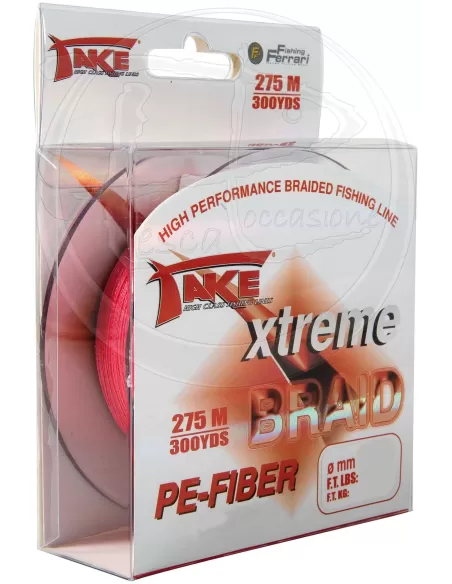 Take Xtreme braid red braided 275 meters Fishing lines Take