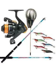 Combo Sepia Canna Reel Wire 6 Totanare Guadino Fishing Cephalopods 