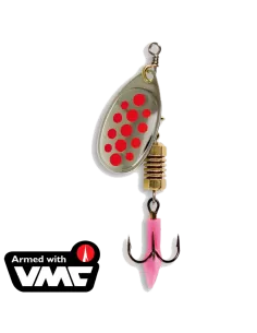 Rotary Spinning Scoop Spoon Silver Red Dots 