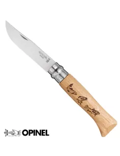 Opinel Knife Stainless steel Number 08 Animalia Trout 