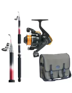 Fishing Kit Spinning Travel Rod 2.70 Reel Wire and Bag 