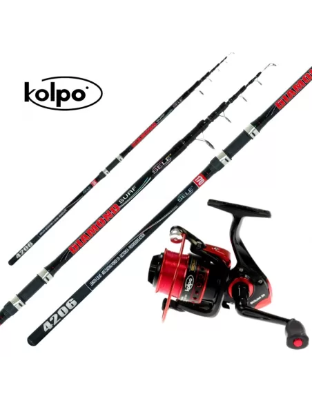 Canna da Pesca Surf Diamond 420 130 gr + Mulinello da Pesca 6000 + Filo da Pesca Kit da pesca Kolpo