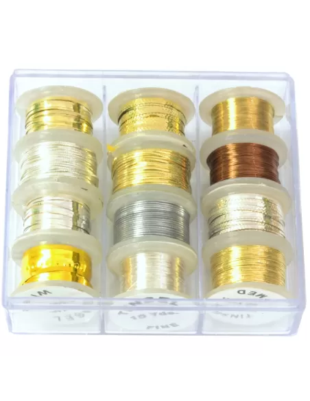 Box Tinsel Montaggio Mosche kolpo 12 pz Pesca a mosca Kolpo