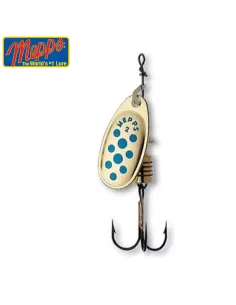 Mepps Comet Scoop Gold Blue Dots 