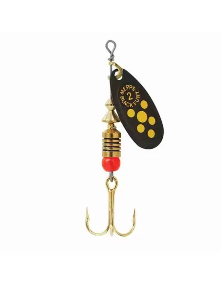 Mepps Black Fury Black Scoop Yellow Points