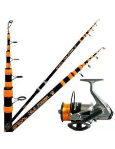 Kit Surfasting Telescopic Fishing Rod Reel Kolpo and Wire 