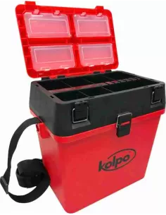 Kolpo fishing Stool with seat Accessories Basket and strap Red
