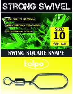 Fishing swivels Kolpo Swing Square Snap 10 PCs 