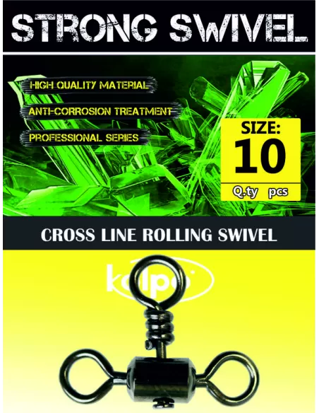 Girelle da Pesca Kolpo Cross Line Rolling Swivel 10 pz Minuteria Kolpo