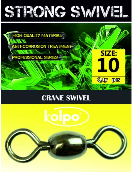 Girelle da Pesca Kolpo Crane Swivel 10 pz Minuteria Kolpo