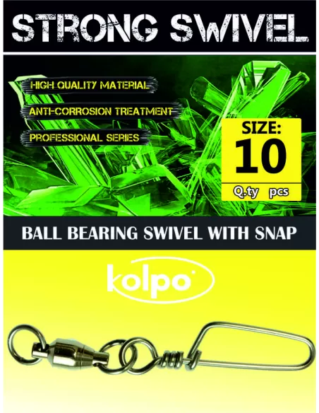 Fishing swivels and snap hook Nickel Bearing Kolpo 5pz