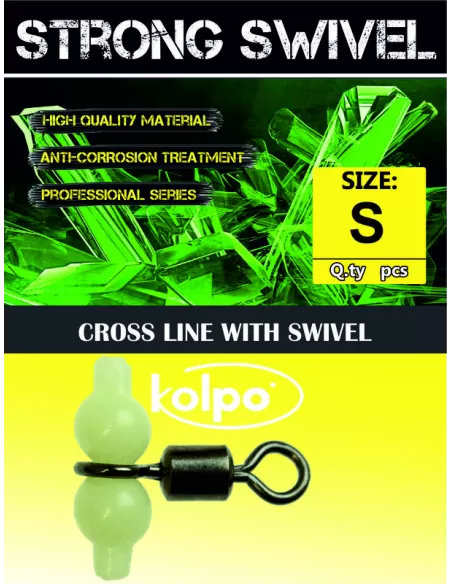 Cross in Line With fishing Swivel Rolling Kolpo 6 PCs