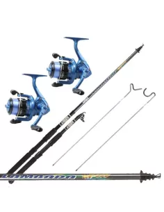 Fishing Kit 2 Rod 2 Reel Spinning all-rounder Bolognese Bottom 2 Tips 