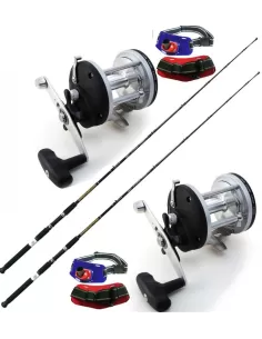Combo Trolling 2 Rods 12-25 lb 2 Reels 2 Combat Belts 