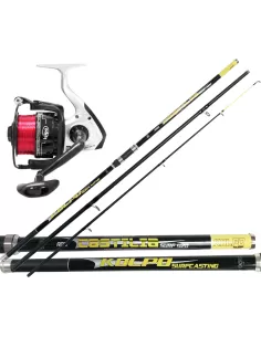 3 Rod carbon Sections fishing Surf Casting Kit + reel 70000 