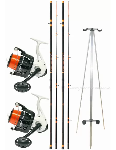 Kit Pesca Surf Special One 2 Canne 2 Mulinelli 1 tripode Kit da pesca Kolpo