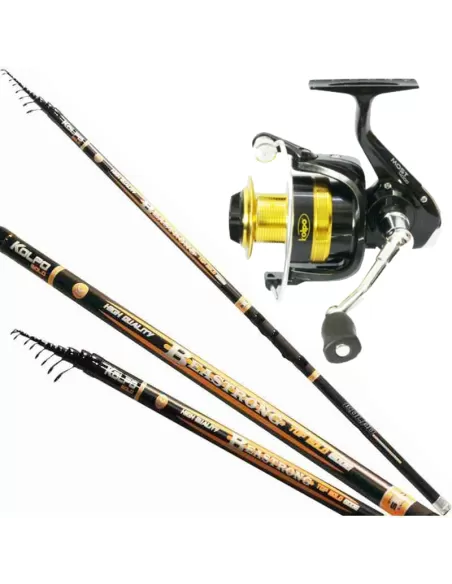 Kolpo Kit Peach Bolognese Carbon Rod Reel 4 Bearings