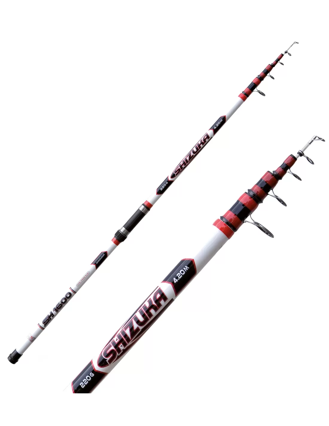Canne à Pêche Fixe SHIZUKA 3000 - 3 M - Portée 20-40 G - En Fibre De Verre Résistante