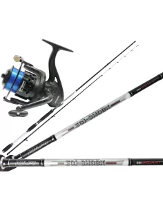 Kolpo Canna in Carbonio con Mulinello e Filo Pesca Seppie e Totani Kit da pesca Kolpo