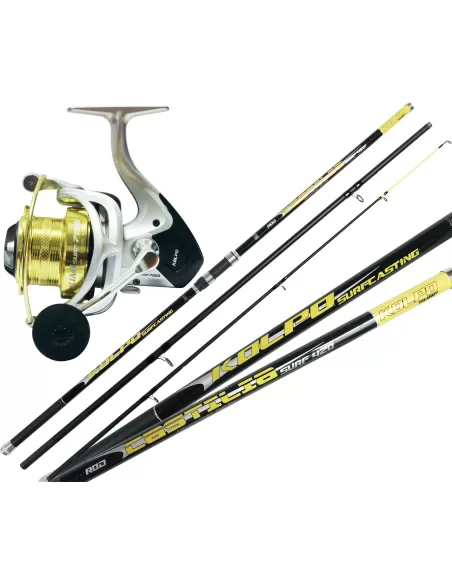 Kolpo Canna in Carbonio 3 Sezioni Mulinello 7000 Pesca Surfcasting Kit da pesca Kolpo